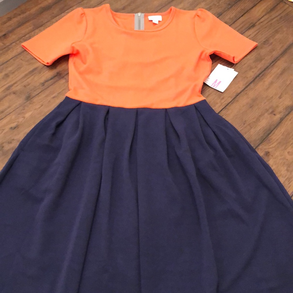 Orange/Blue Colorblocked LuLaRoe Amelia